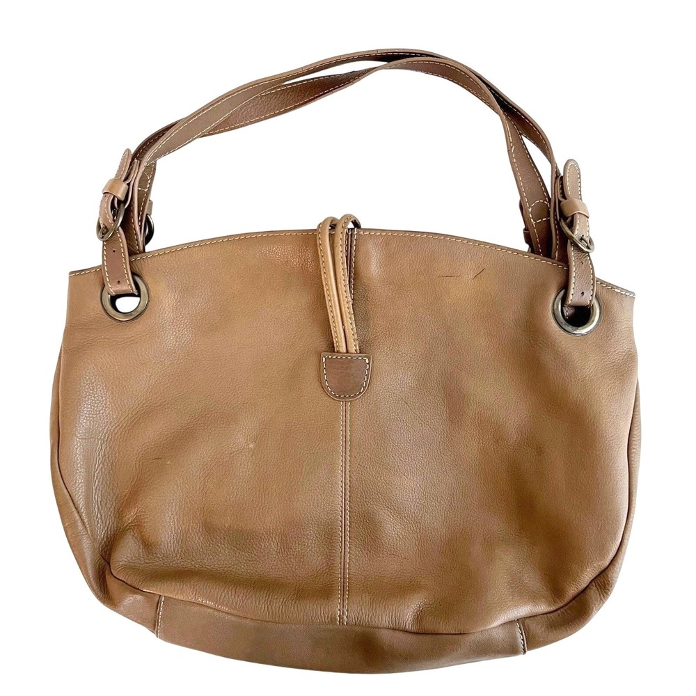 Vintage Luce Women's Shoulder Bag Hobo Purse Brown Leather‎ Brass Slouchy Boho - Picture 2 of 6